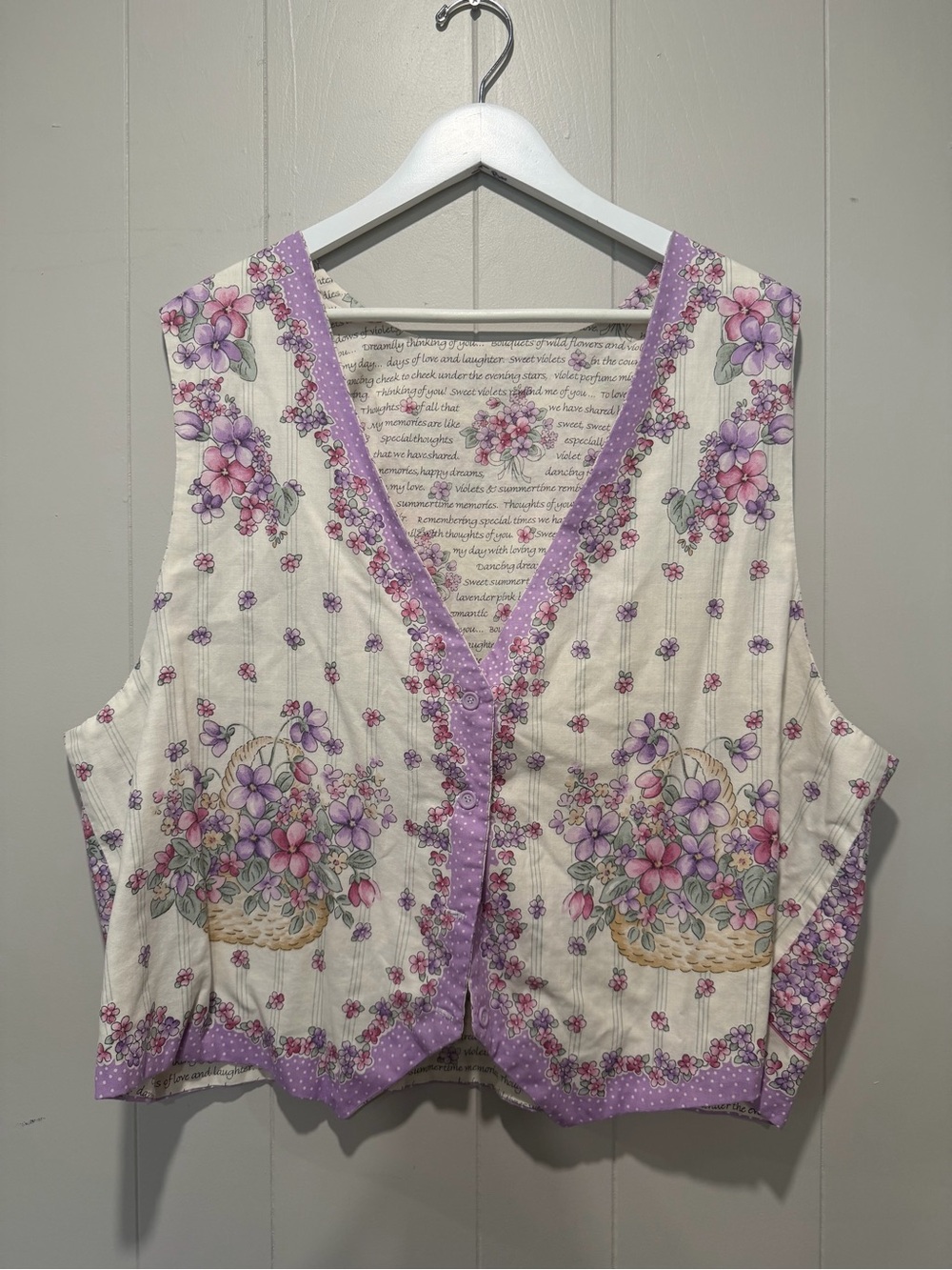 Floral Lavender Trim Women's Vest